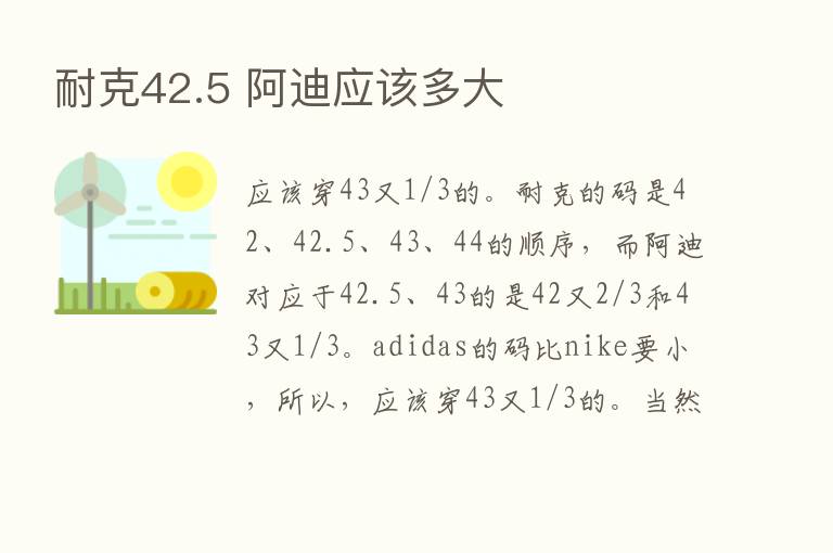 耐克42.5 阿迪应该多大