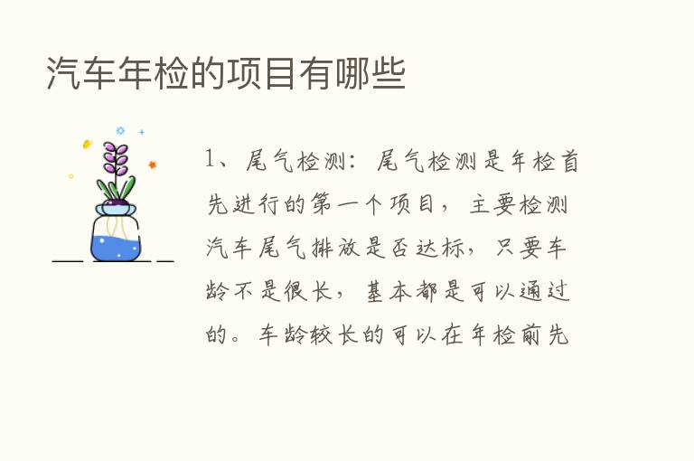 汽车年检的项目有哪些