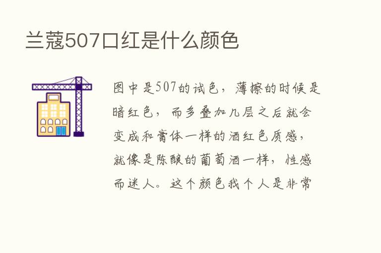 兰蔻507口红是什么颜色