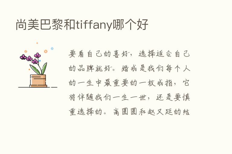 尚美巴黎和tiffany哪个好