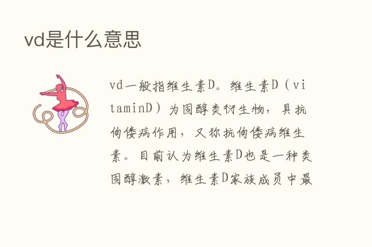 vd是什么意思