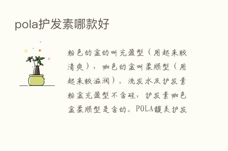 pola护发素哪款好