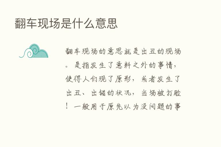 翻车现场是什么意思