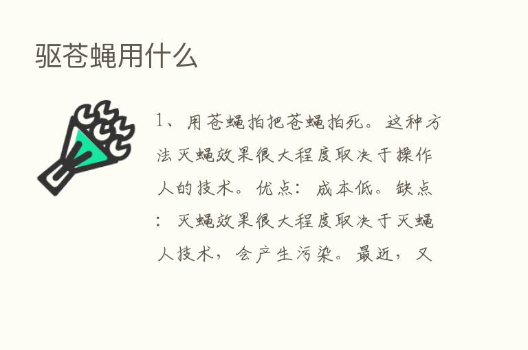 驱苍蝇用什么