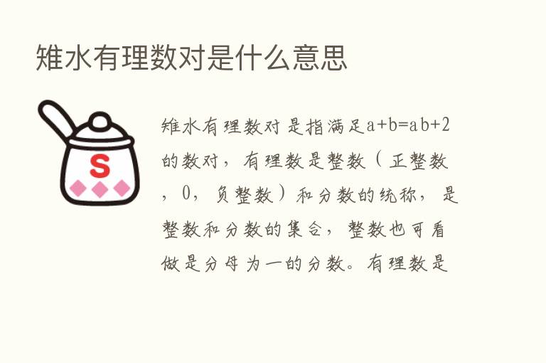 雉水有理数对是什么意思