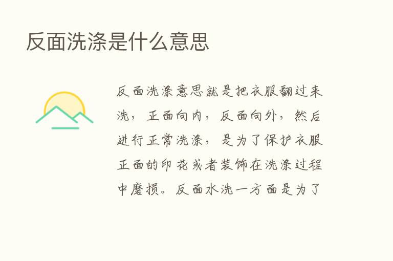 反面洗涤是什么意思