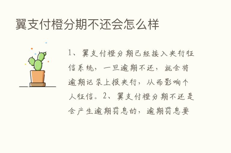 翼支付橙分期不还会怎么样