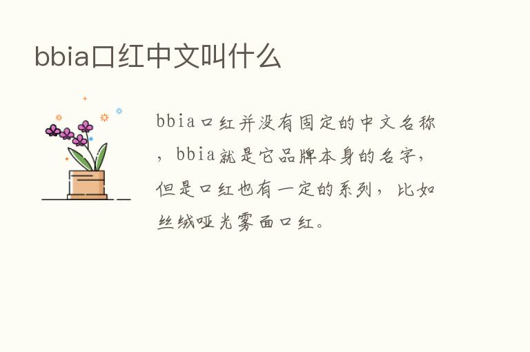 bbia口红中文叫什么