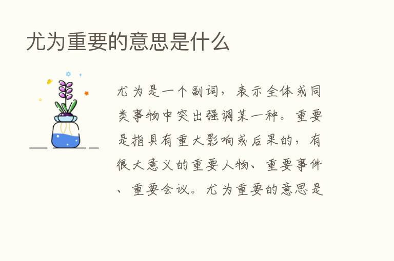 尤为重要的意思是什么