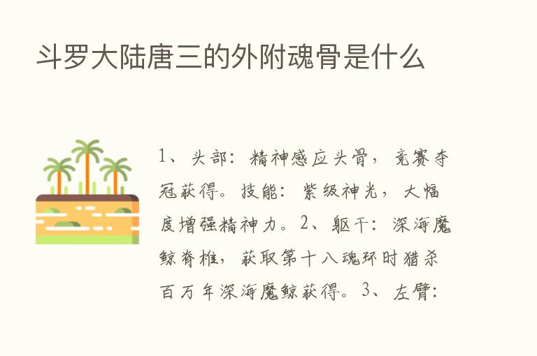 斗罗大陆唐三的外附魂骨是什么