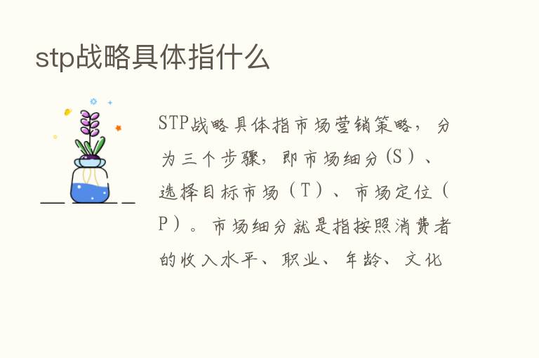 stp战略具体指什么