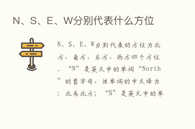 N、S、E、W分别代表什么方位