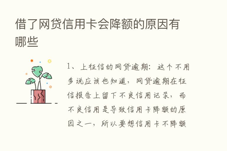 借了网贷信用卡会降额的原因有哪些