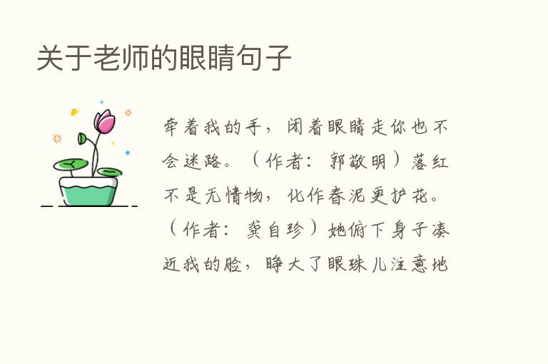 关于老师的眼睛句子