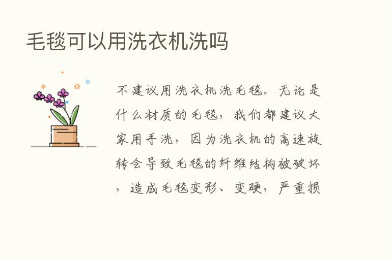 毛毯可以用洗衣机洗吗