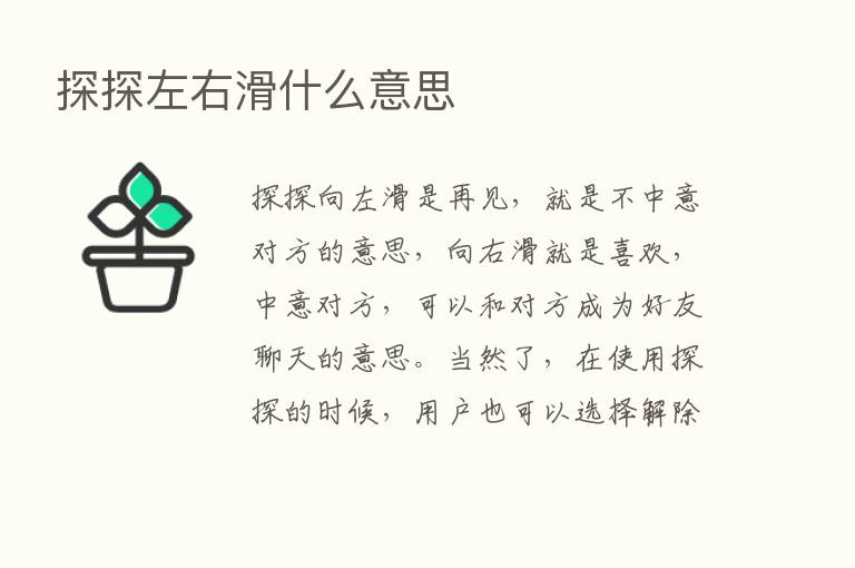 探探左右滑什么意思