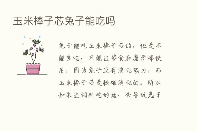 玉米棒子芯兔子能吃吗