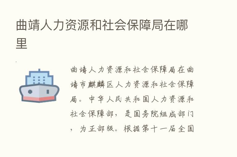 曲靖人力资源和社会保障局在哪里