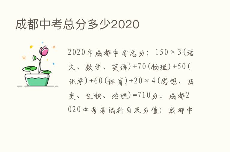 成都中考总分多少2020