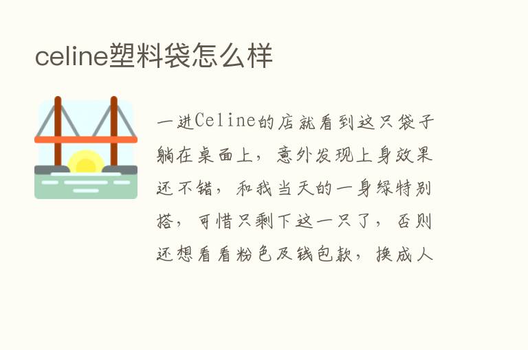 celine塑料袋怎么样