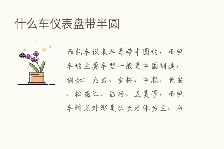 什么车仪表盘带半圆