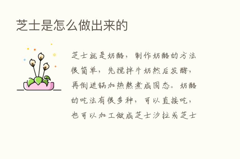 芝士是怎么做出来的