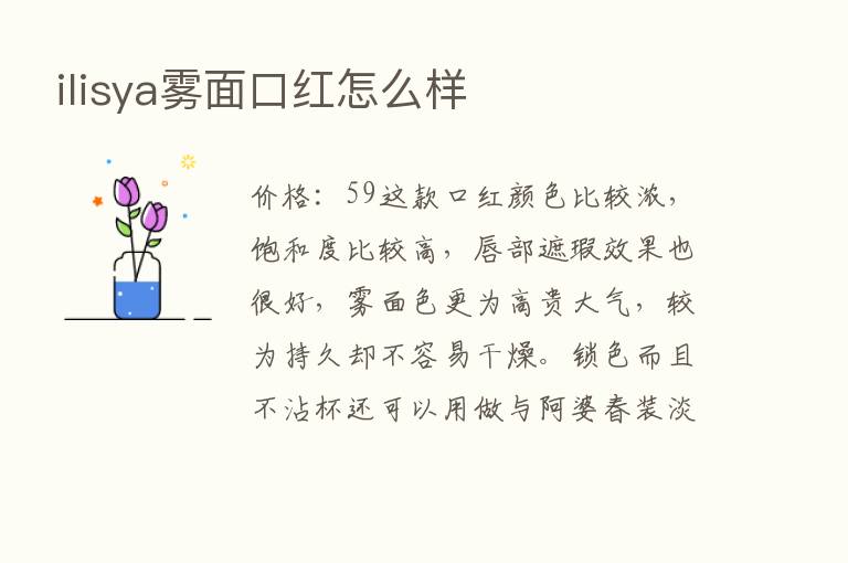 ilisya雾面口红怎么样