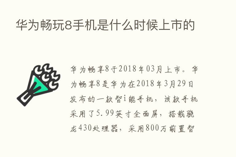 华为畅玩8手机是什么时候上市的