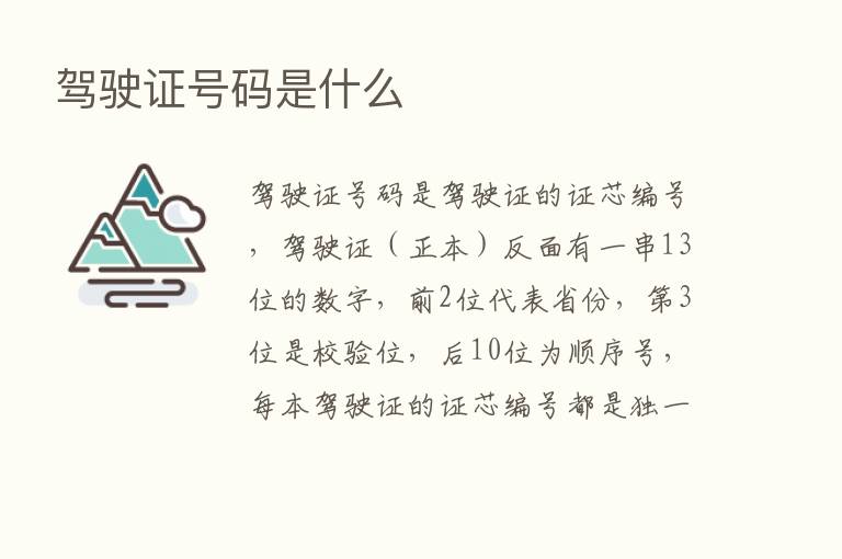 驾驶证号码是什么