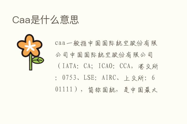 Caa是什么意思