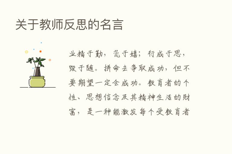 关于教师反思的名言