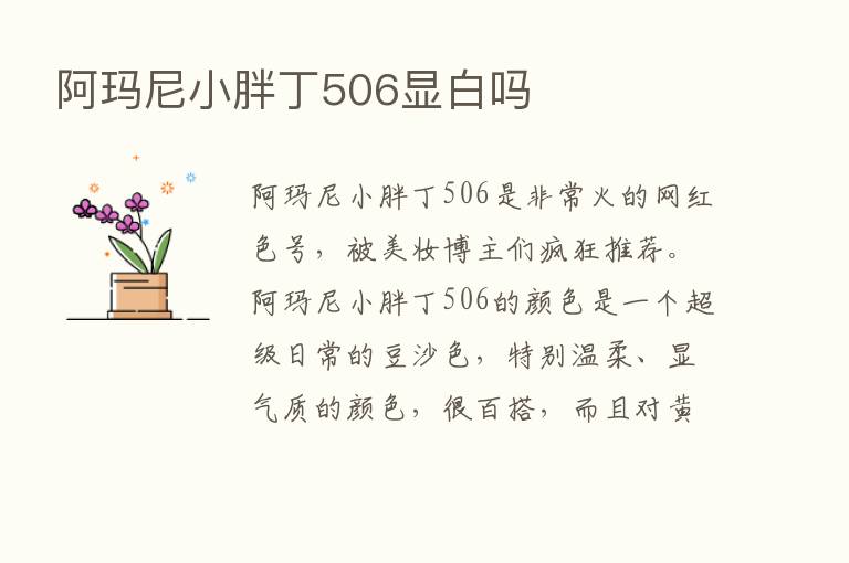 阿玛尼小胖丁506显白吗