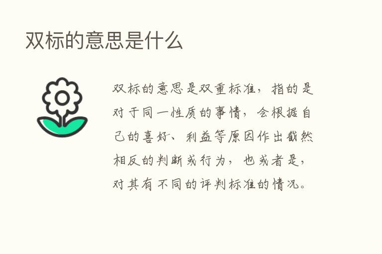 双标的意思是什么