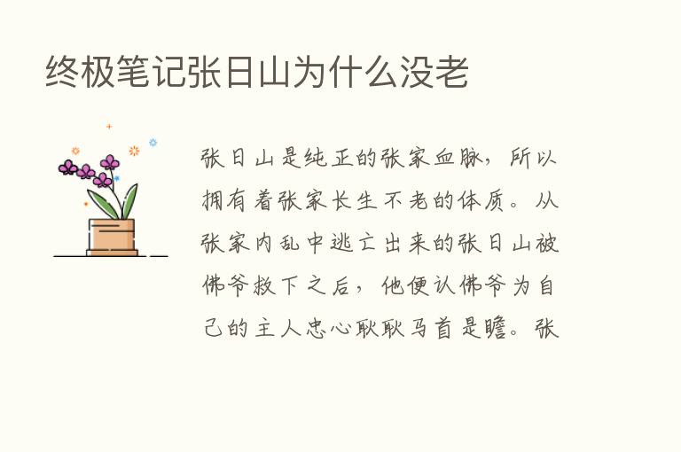 终极笔记张日山为什么没老