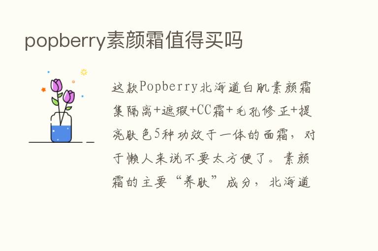 popberry素颜霜值得买吗