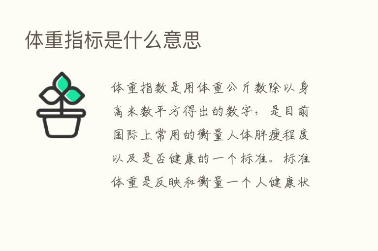 体重指标是什么意思