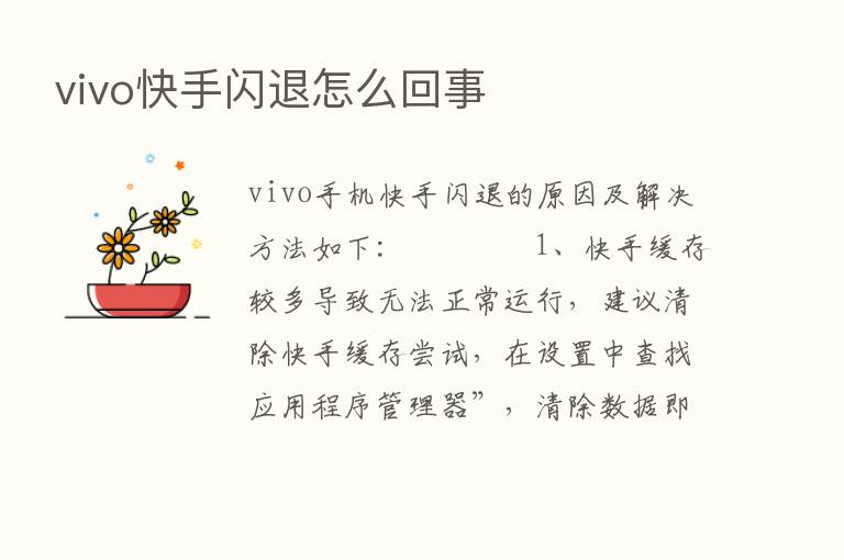 vivo快手闪退怎么回事