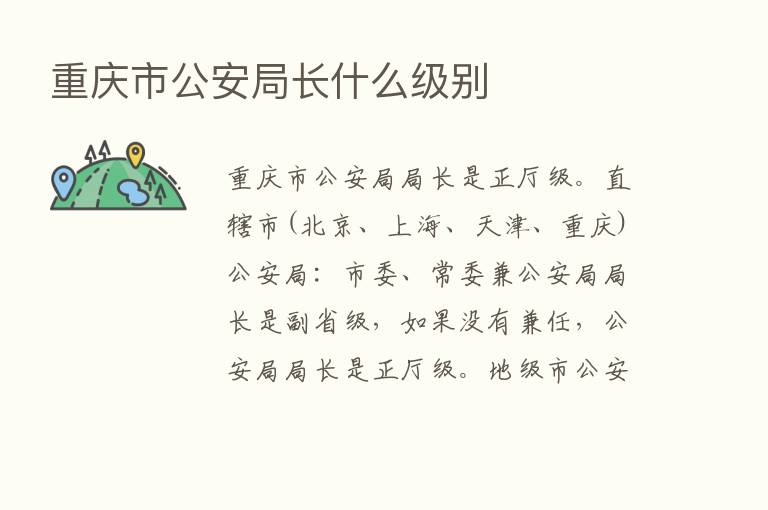 重庆市公安局长什么级别