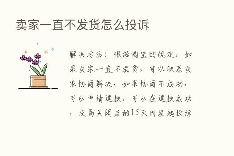 卖家一直不发货怎么投诉