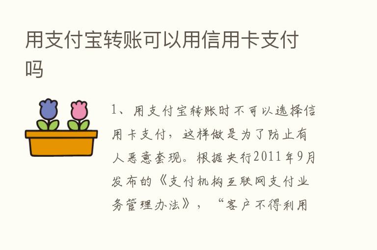 用支付宝转账可以用信用卡支付吗