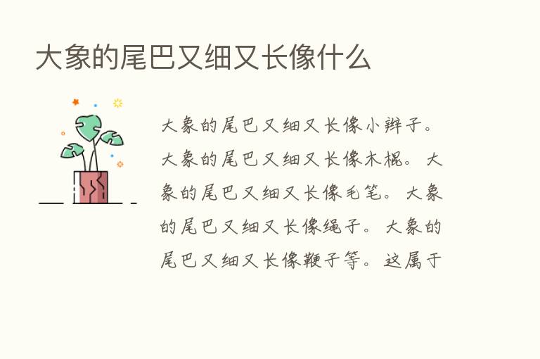 大象的尾巴又细又长像什么