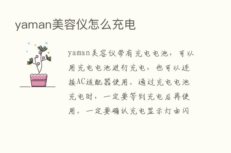 yaman美容仪怎么充电