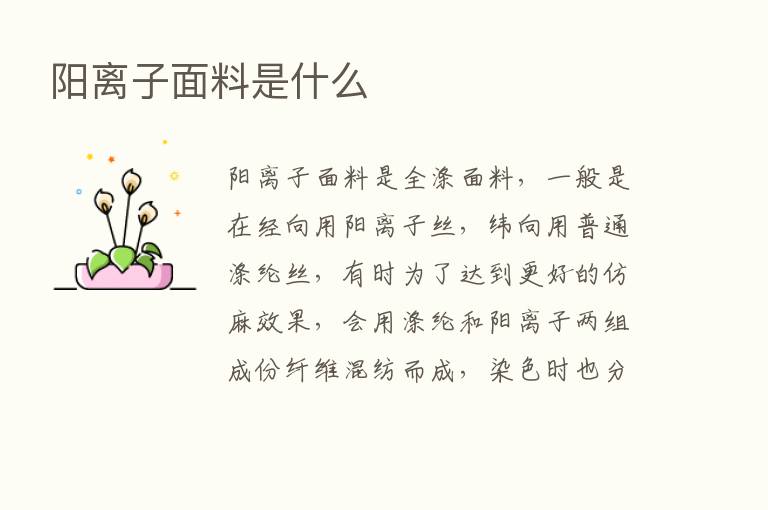 阳离子面料是什么