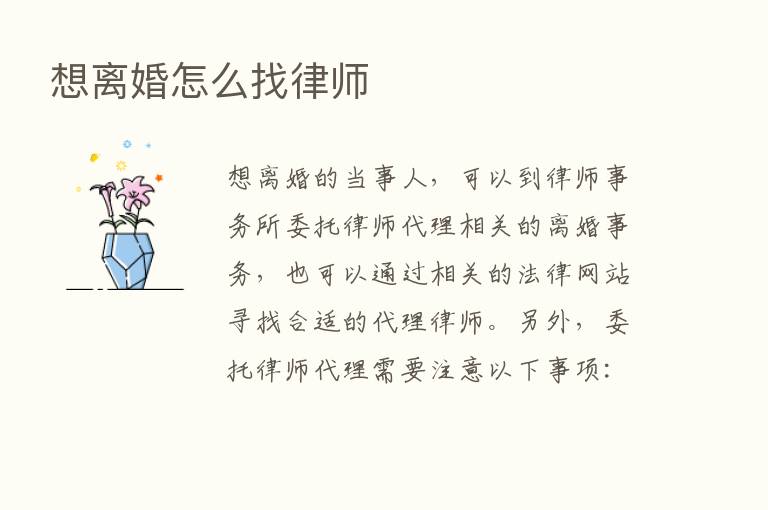 想离婚怎么找律师