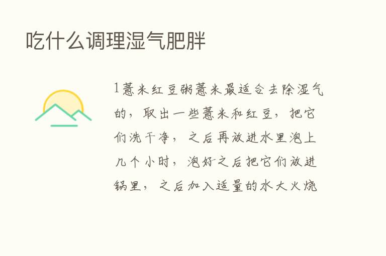 吃什么调理湿气肥胖