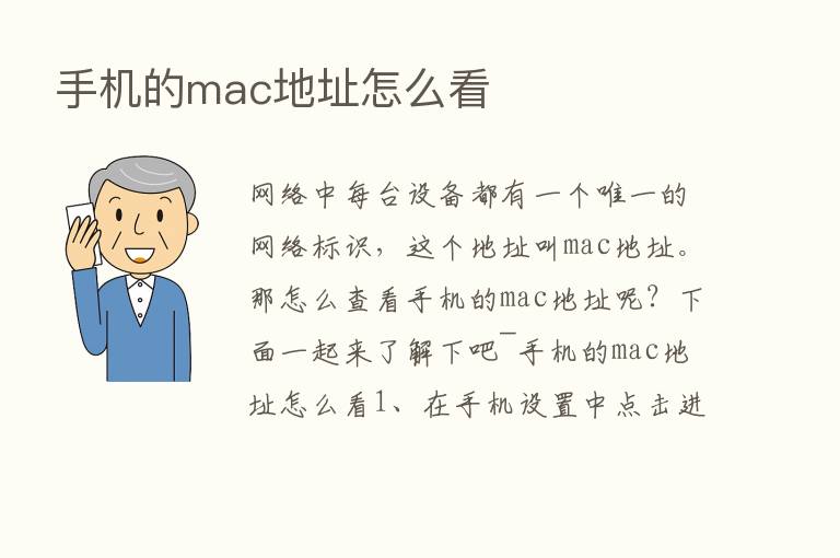 手机的mac地址怎么看