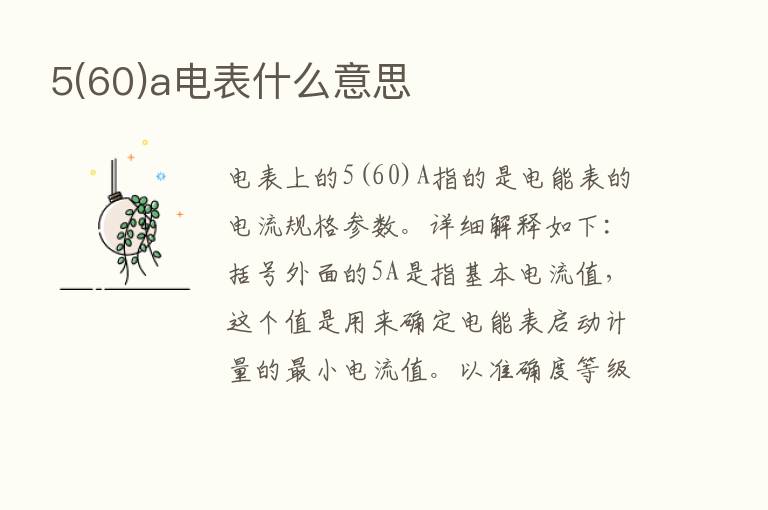 5(60)a电表什么意思