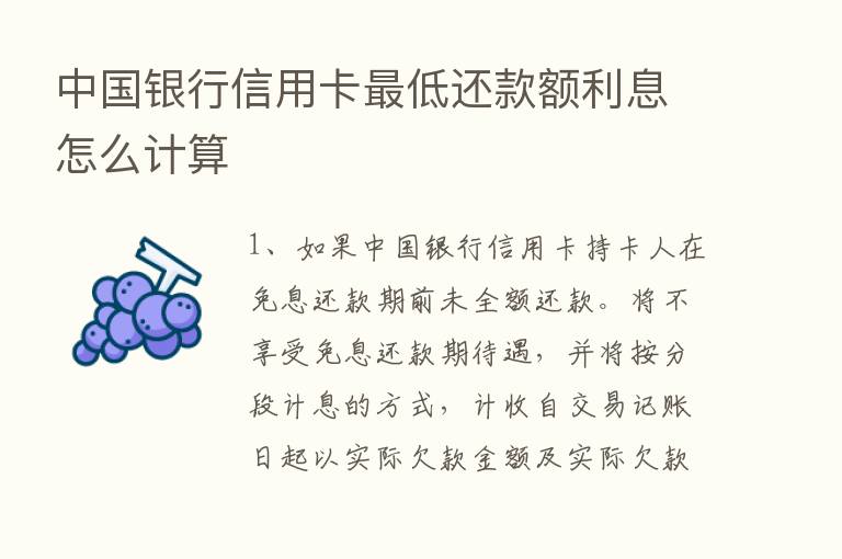 中国银行信用卡   低还款额利息怎么计算