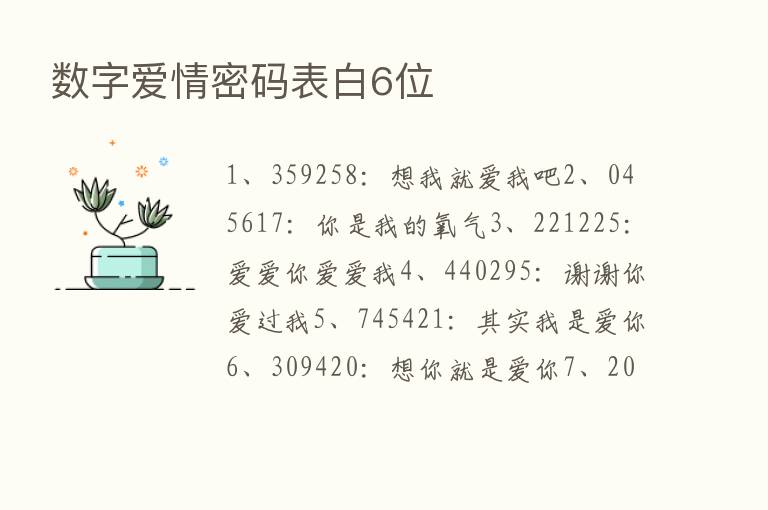 数字爱情密码表白6位