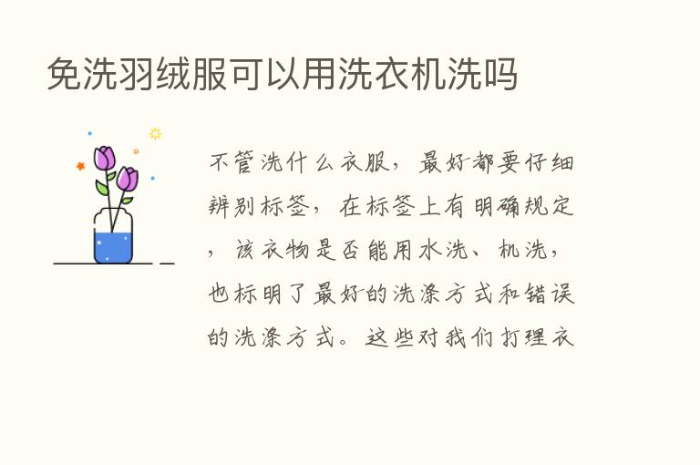 免洗羽绒服可以用洗衣机洗吗